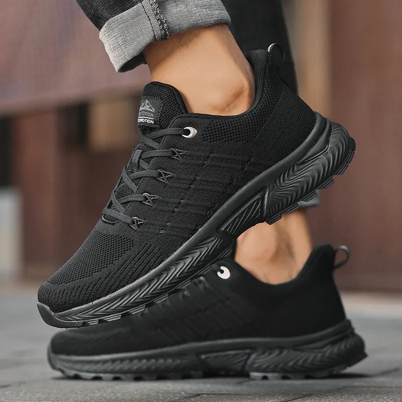 Men's Lightweight Lace-Up Sports Sneakers — Breathable Hiking & Running Shoes for All Seasons