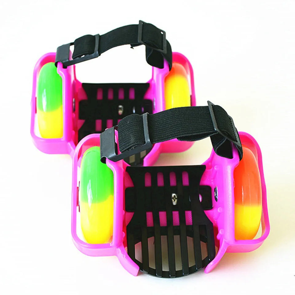 Children's LED Flashing Heel Roller Skate Shoes – Adjustable Hot Wheels Colorful Pulley Strap Skates