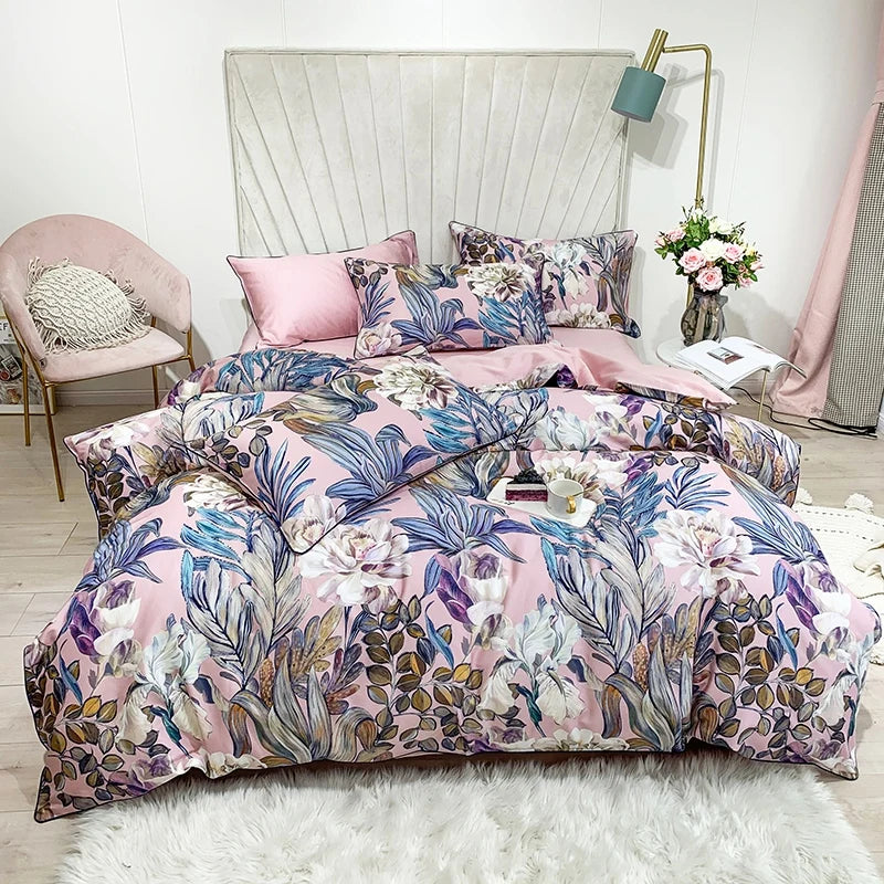 500TC Egyptian Cotton Bedding Set – 4 or 6-Piece Luxury Duvet Cover with Sheet & Pillowcases, 19 Colors