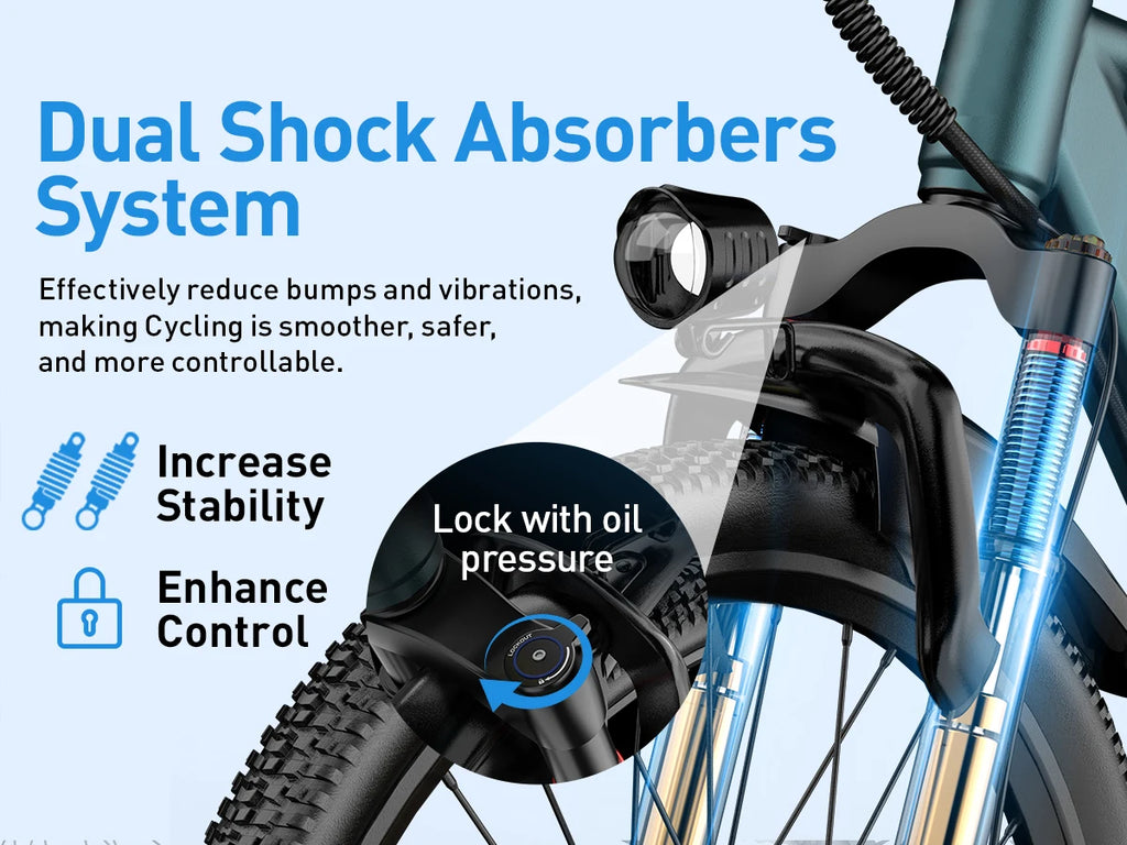 GT300 250W Electric City Bike — 36V 10Ah 26" Bluetooth Adult Commuter E-Bike, 7-Speed LCD Display