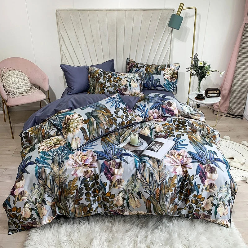 500TC Egyptian Cotton Bedding Set – 4 or 6-Piece Luxury Duvet Cover with Sheet & Pillowcases, 19 Colors