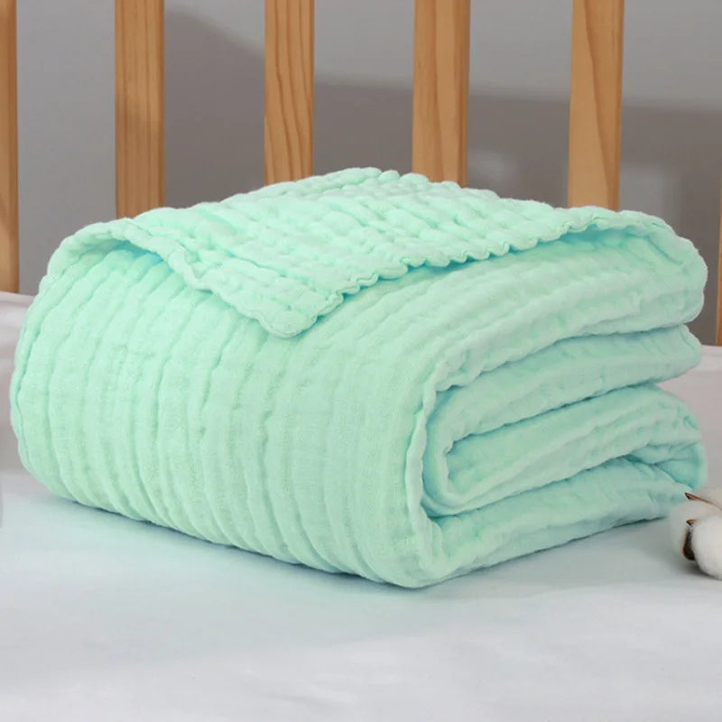 Baby Muslin Swaddle Blanket – Soft Cotton Newborn Wrap, Bath Towel & Stroller Cover, 105x105cm