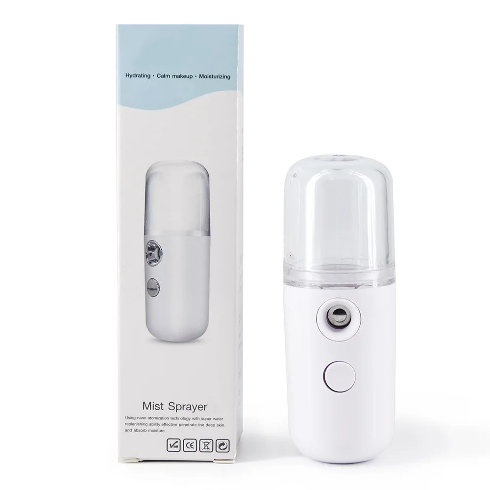 USB Nano Mist Facial Sprayer – Rechargeable Face Steamer & Skin Moisturizing Humidifier