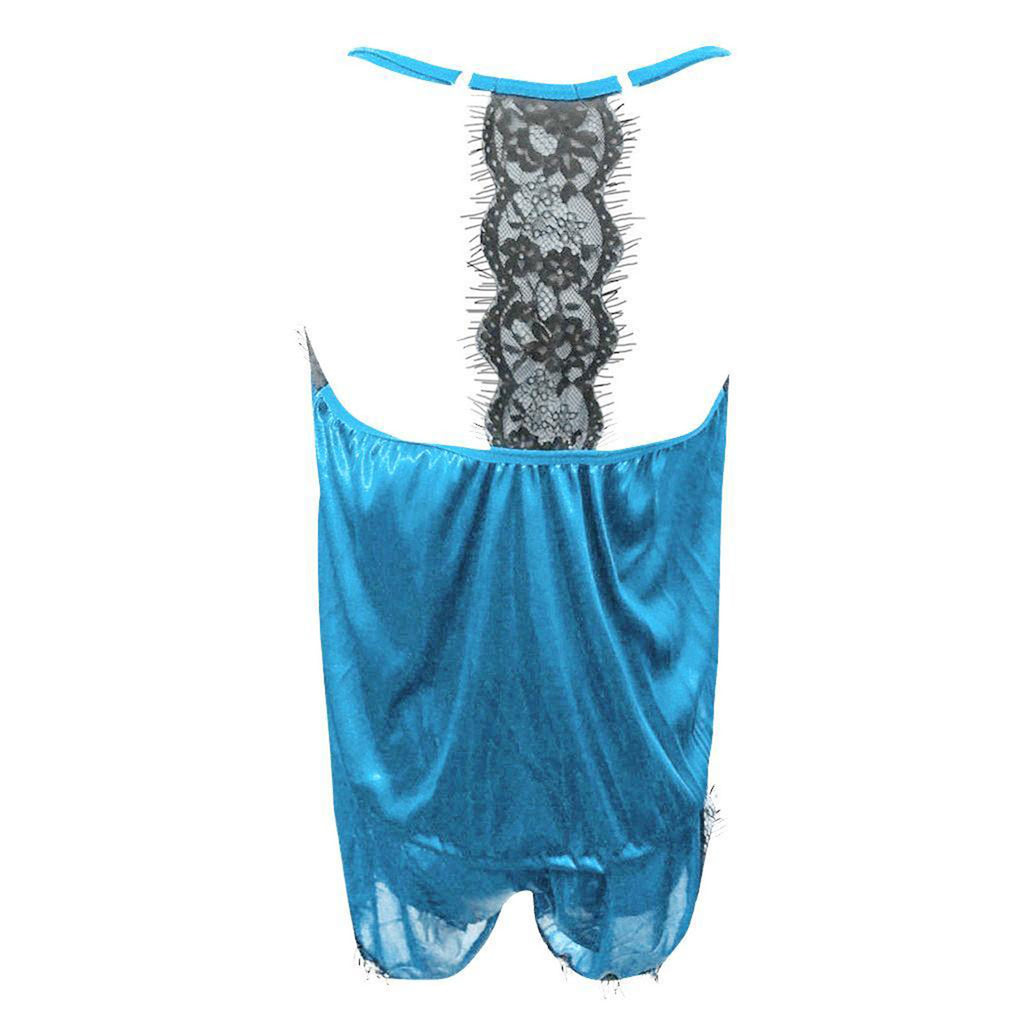 Lace V-Neck Satin Pajama Set — 2-Piece Sexy Sleepwear