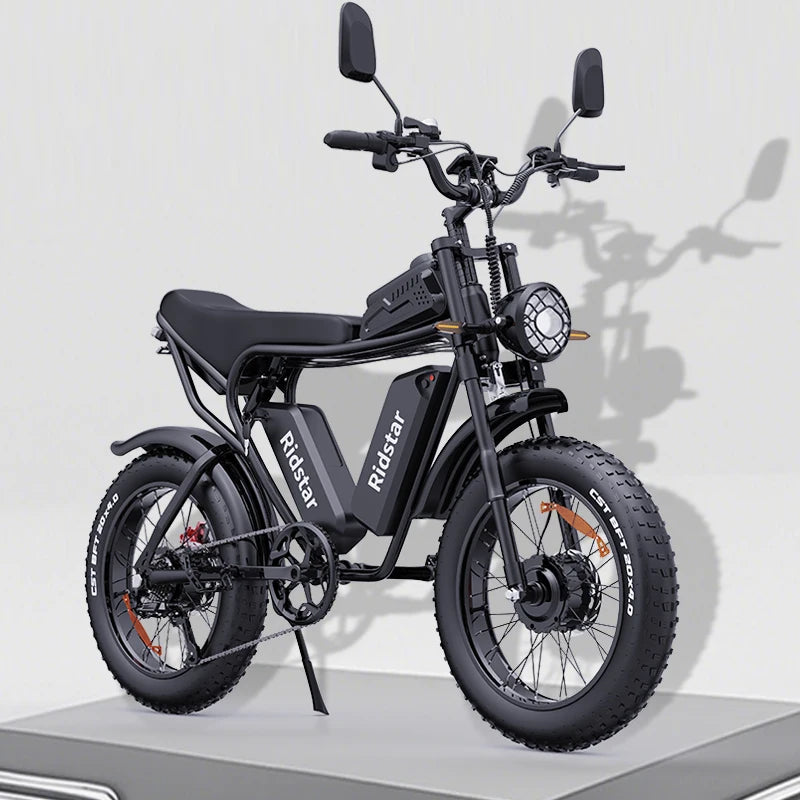 Ridstar Q20 Pro Dual Motor Fat Tire Electric Mountain Bike — 52V 40Ah High-Speed Off-Road E-Bike
