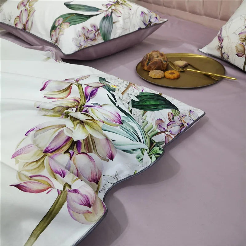 500TC Egyptian Cotton Bedding Set – 4 or 6-Piece Luxury Duvet Cover with Sheet & Pillowcases, 19 Colors