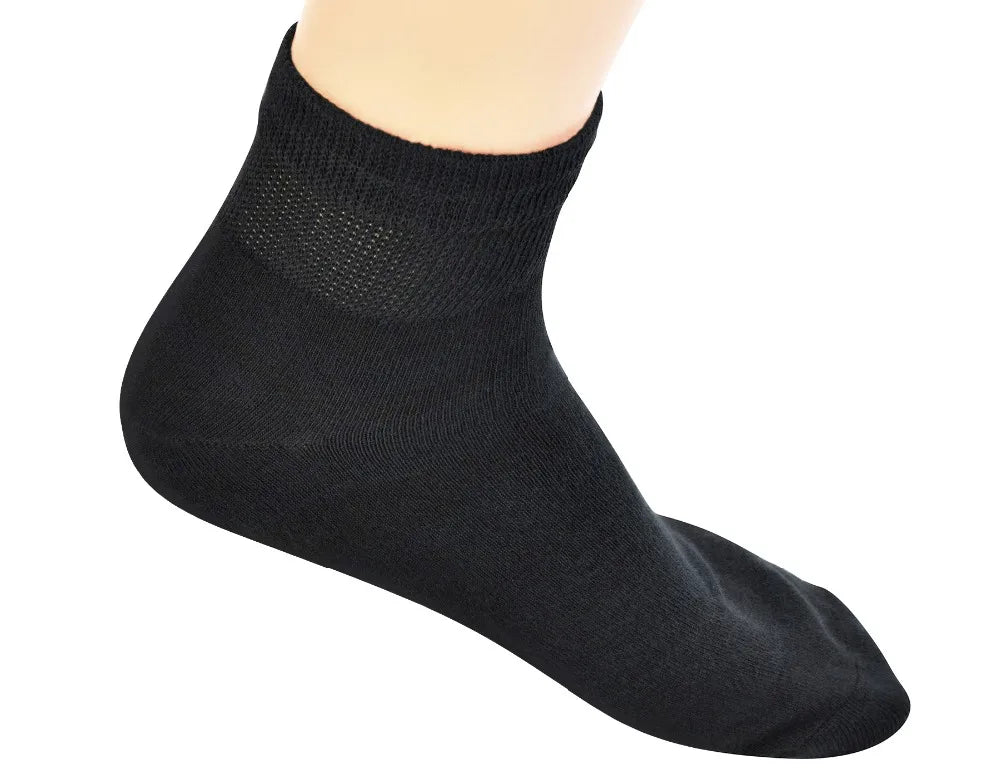 Yomandamor Men's Coolmax Ankle Diabetic Socks – Extra-Wide with Seamless Toe, 5 Pairs