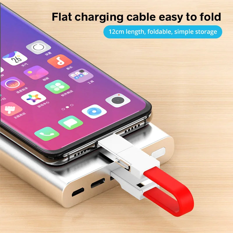 3-in-1 Magnetic Keychain USB Cable – Micro USB, USB-C & Lightning for iPhone & Android