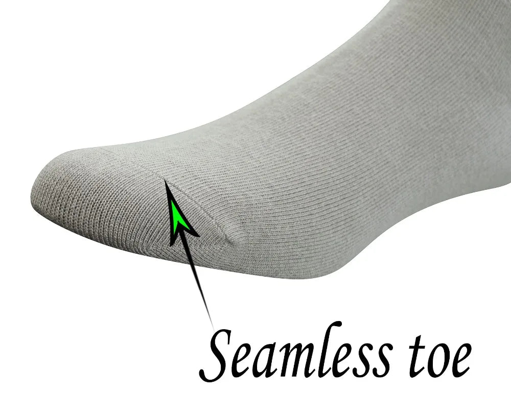 Men's Bamboo Diabetic Ankle Socks – 6 Pairs Seamless Toe Non-Binding Top Size 10-13