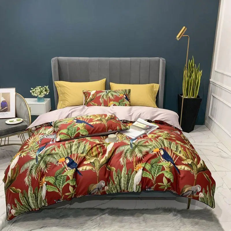 500TC Egyptian Cotton Bedding Set – 4 or 6-Piece Luxury Duvet Cover with Sheet & Pillowcases, 19 Colors