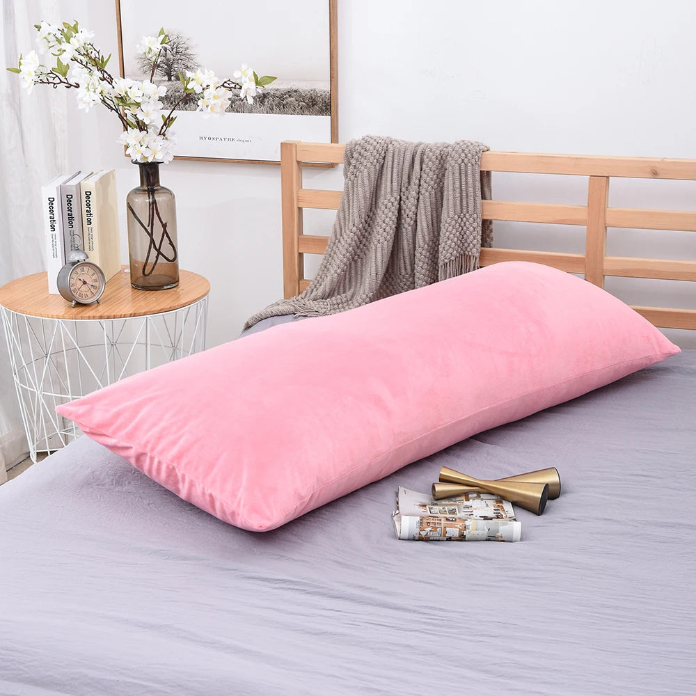 Super Soft Plush Body Pillow Cover – Nordic Solid Color, Multiple Sizes, Hidden Zipper