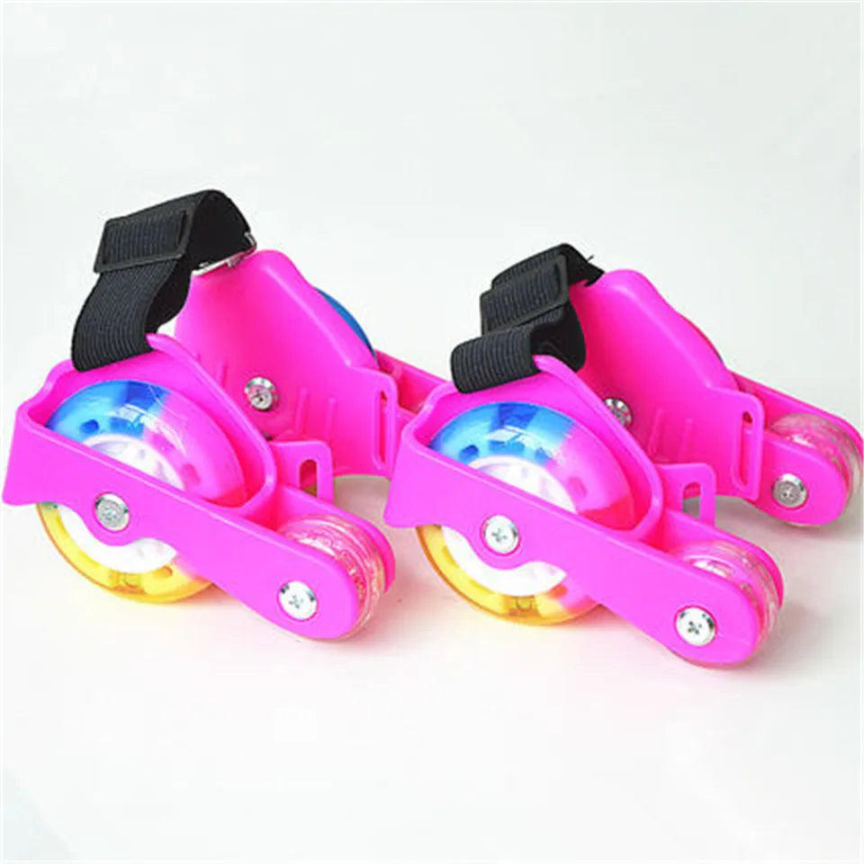 Children's LED Flashing Heel Roller Skate Shoes – Adjustable Hot Wheels Colorful Pulley Strap Skates