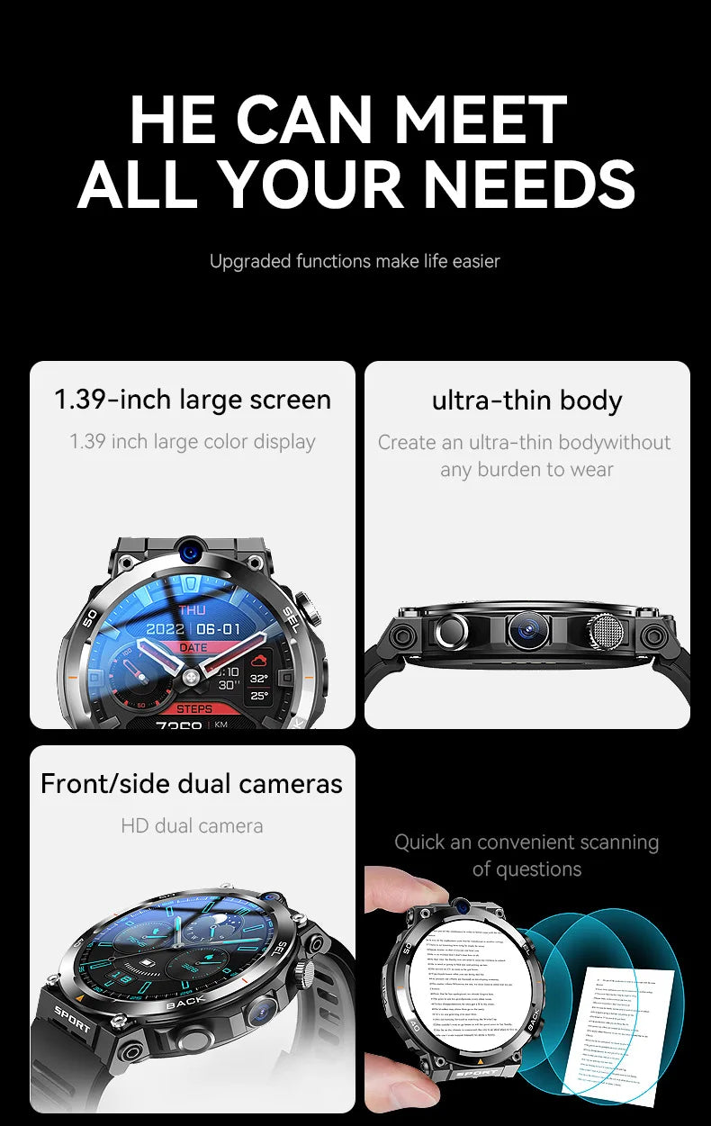 H10 4G Android Smart Watch | IPS Display NFC GPS Video Call Full Network Smart Bracelet