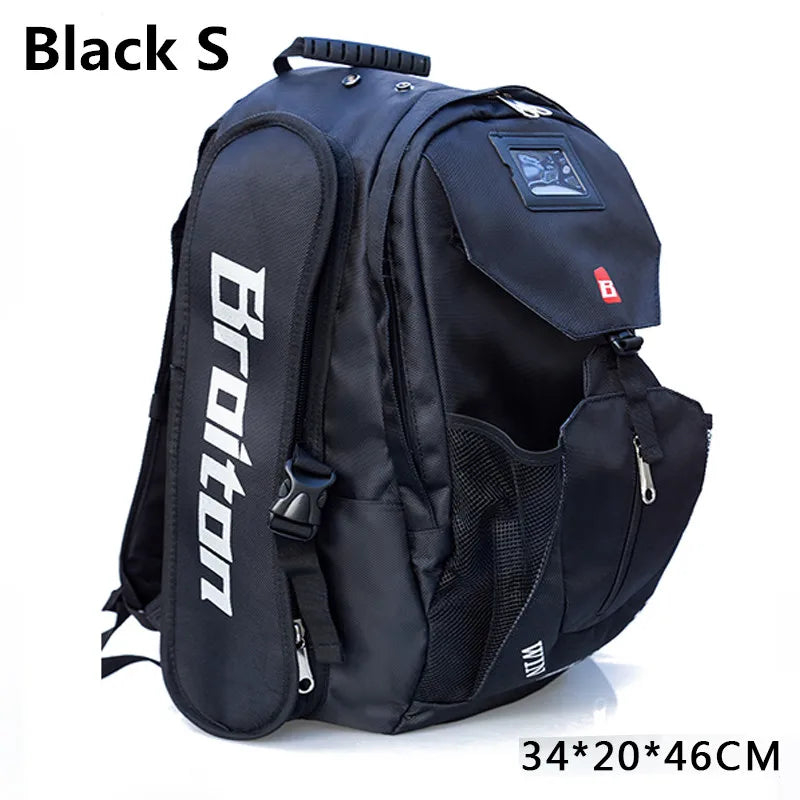 Inline Speed Skates Backpack – Helmet & Protective Pads Container Roller Skating Bag for 4x110mm & 3x110mm Skates