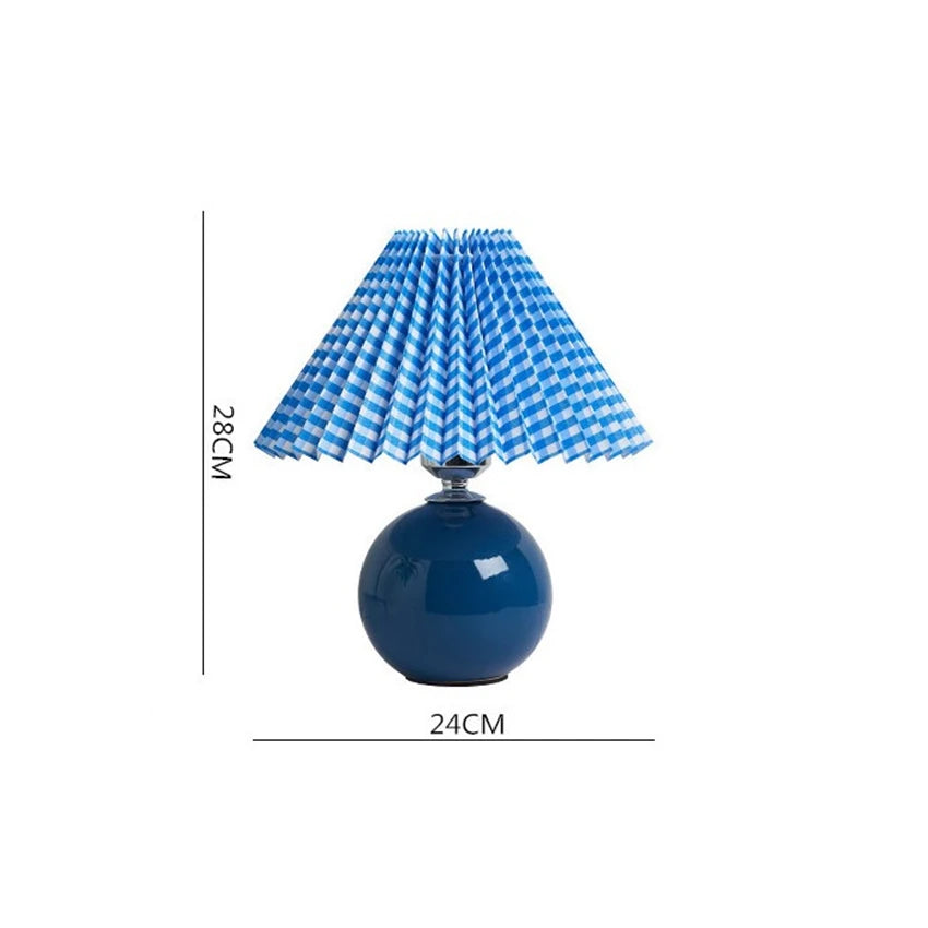 Ceramic Table Lamp – Pleated Fabric Shade