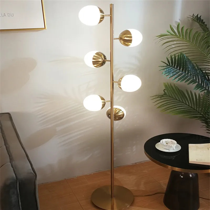 Glass Globe Lamp – Vertical Multi-Light Design