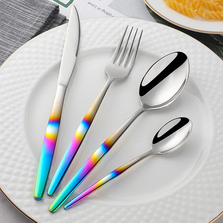 Stainless Steel Flatware – Rainbow, Gold & Color Options