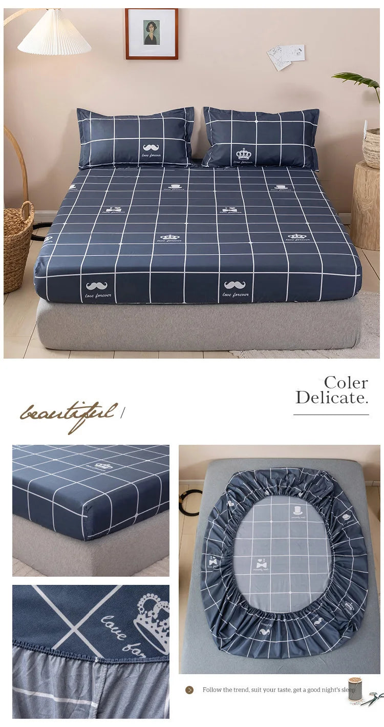 Bonenjoy Carrot Pattern Fitted Sheet – Elastic Mattress Cover, Twin to King, Adults & Kids