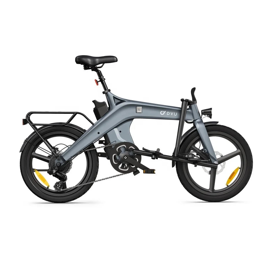 DYU T1 250W Folding Electric Bike — 36V 10Ah 20" Removable Battery, 7-Speed with Rear Seat