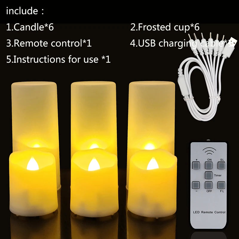 Rechargeable Flameless LED Candles with Remote and Timer