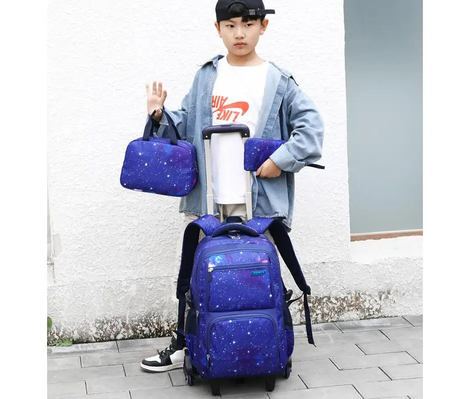 Rolling School Backpack – Detachable Trolley & Set Options