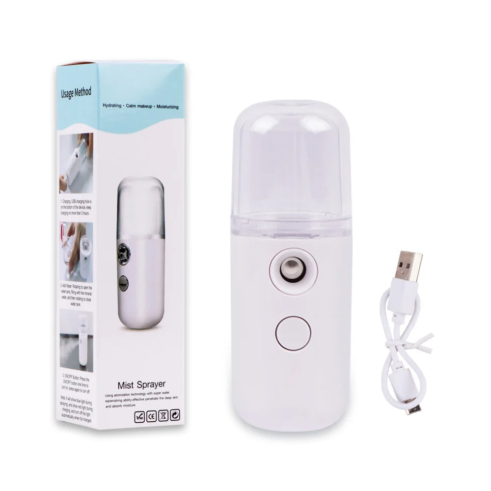 Nano Mist Face Steamer – USB Rechargeable Facial Humidifier & Skin Moisturizer