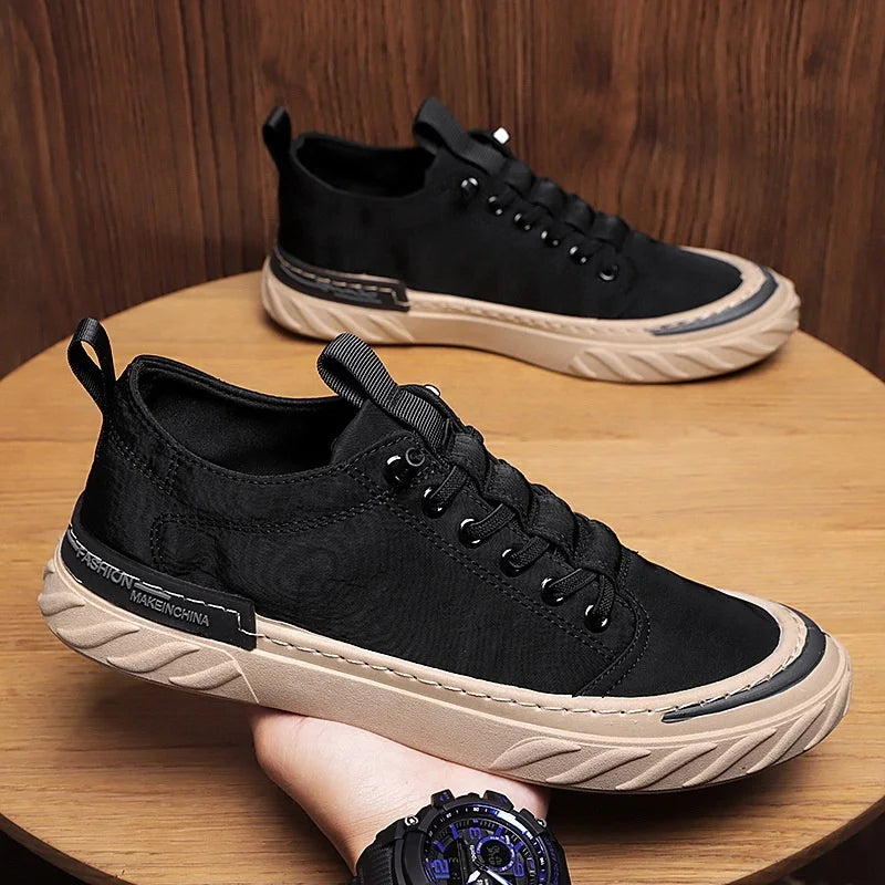 Men's Breathable Canvas Slip-On Casual Shoes — Lightweight Anti-Slip Trendy Sneakers (Sizes 39-44)