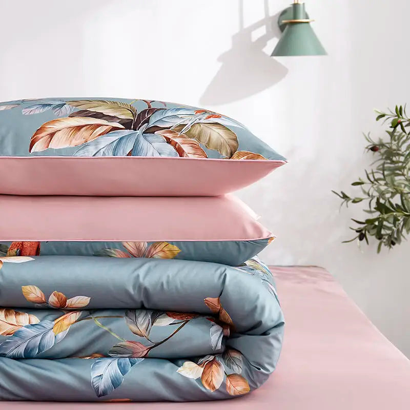 500TC Egyptian Cotton Bedding Set – 4 or 6-Piece Luxury Duvet Cover with Sheet & Pillowcases, 19 Colors