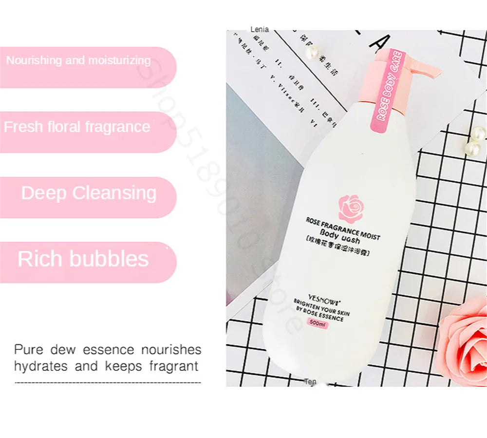 Fruit Fresh Moisturizing Bubble Body Wash 500ml – Peach & Milk Shower Gel for Soft, Bright Skin