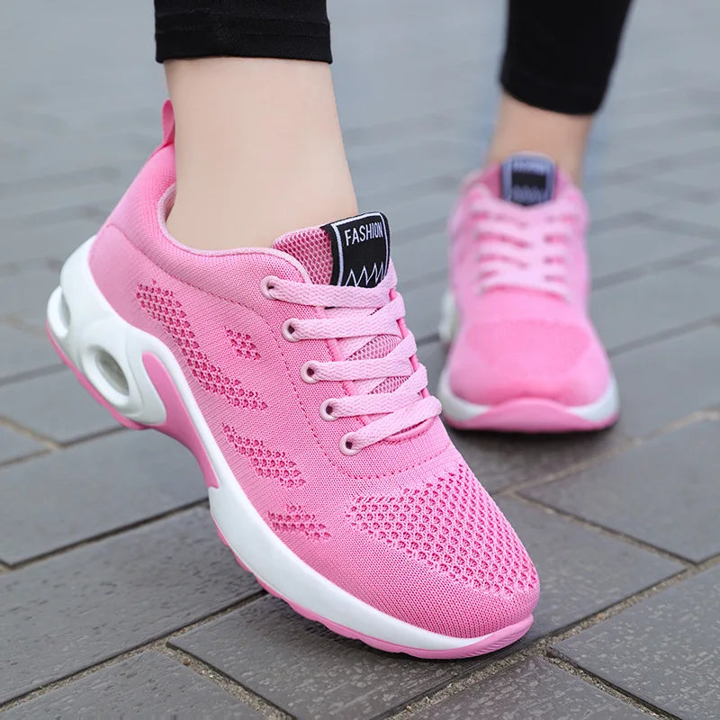 Women's Breathable Lace-Up Running Sneakers — Casual Fashion Sports Shoes (Sizes 36-44)