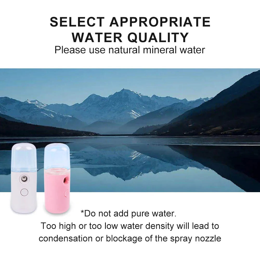 Nano Mist Face Steamer – USB Rechargeable Facial Humidifier & Skin Moisturizer