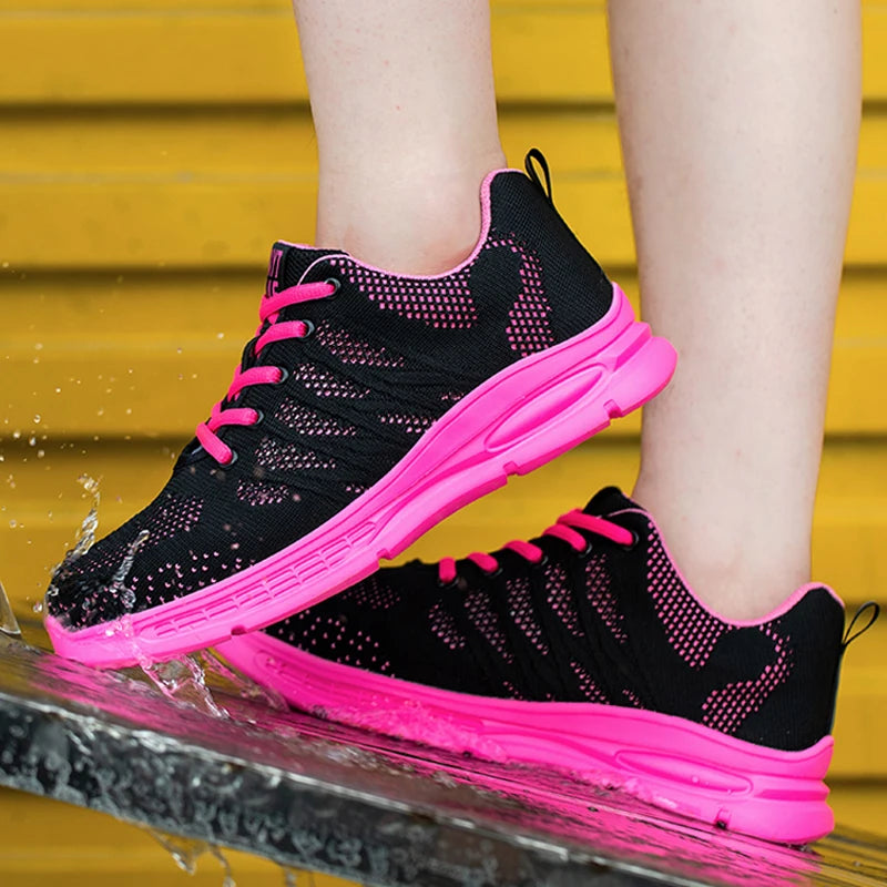 Steel Toe Safety Sneakers for Women — Lightweight Pink Work Shoes with Anti-Puncture Protection
