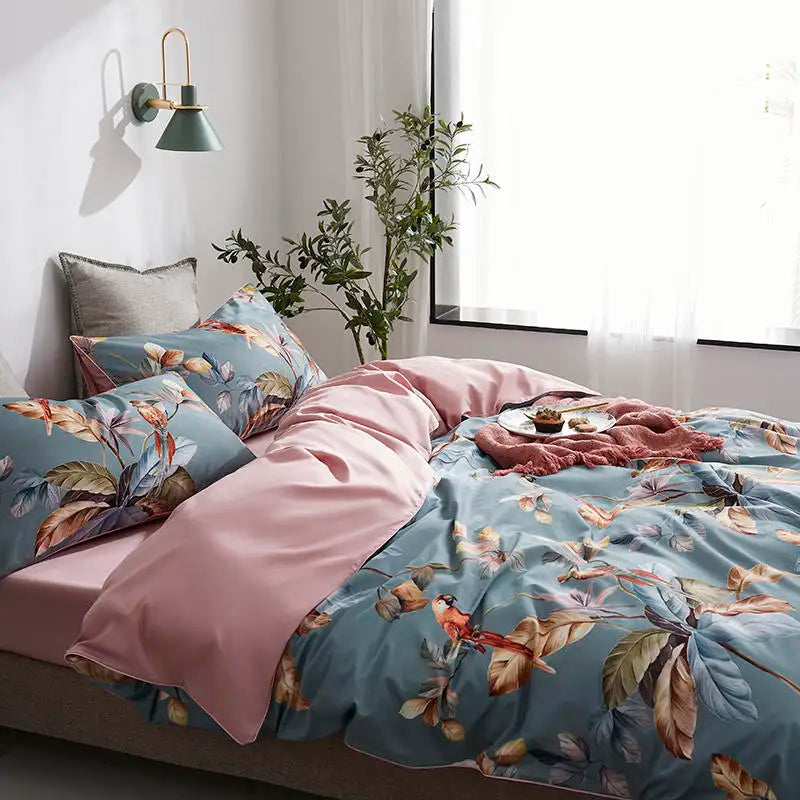 500TC Egyptian Cotton Bedding Set – 4 or 6-Piece Luxury Duvet Cover with Sheet & Pillowcases, 19 Colors