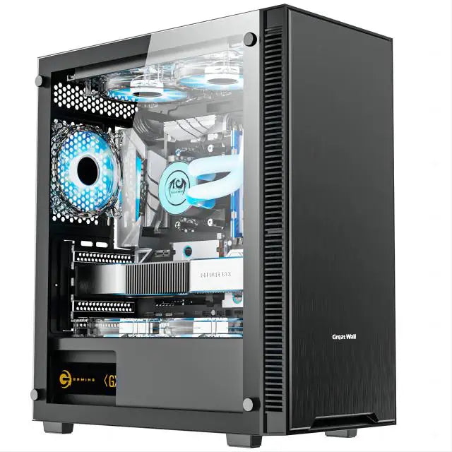 Aotesier Gaming Desktop PC – Intel i7 Core, 8GB/16GB RAM, 256GB SSD, Tempered Glass, Win10
