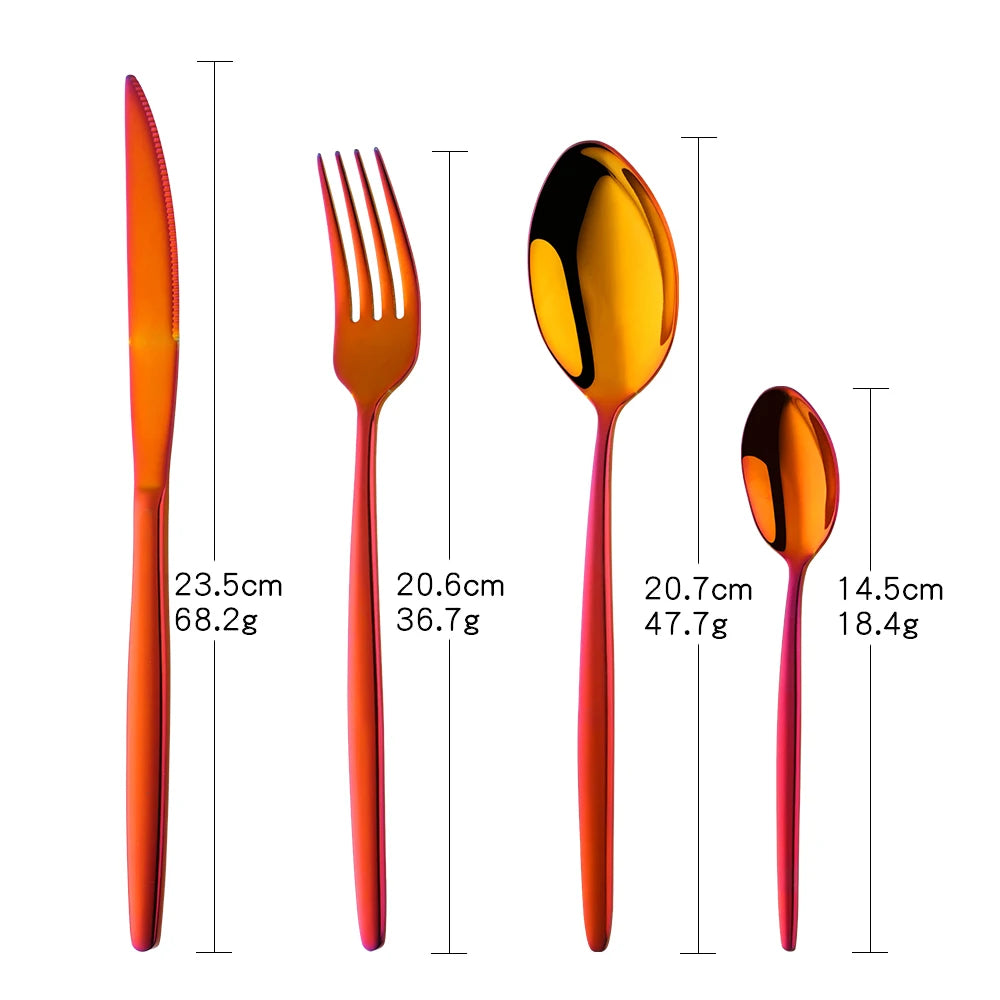 Stainless Steel Flatware – Rainbow, Gold & Color Options