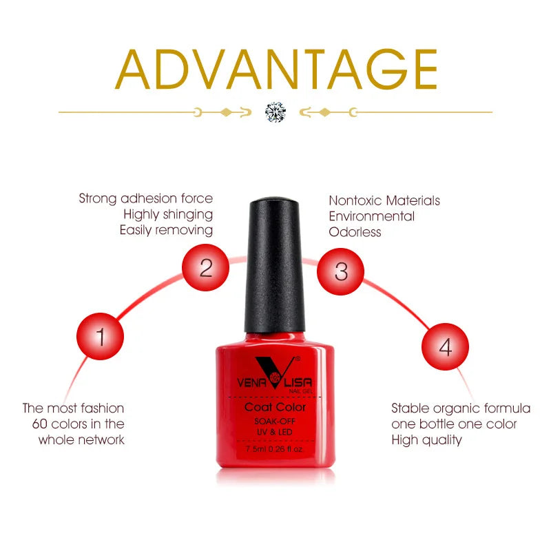 Venalisa VIP4 Gel Nail Polish 7.5ml — Soak Off UV/LED Long-Lasting Color