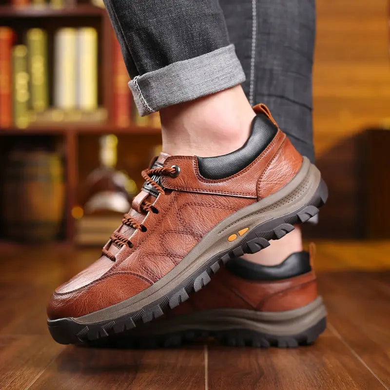 Men's Waterproof PU Running & Hiking Shoes — Anti-Slip Breathable Trainers (Sizes 39-44)
