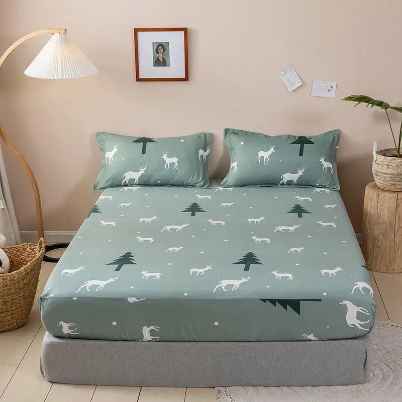 Bonenjoy Carrot Pattern Fitted Sheet – Elastic Mattress Cover, Twin to King, Adults & Kids
