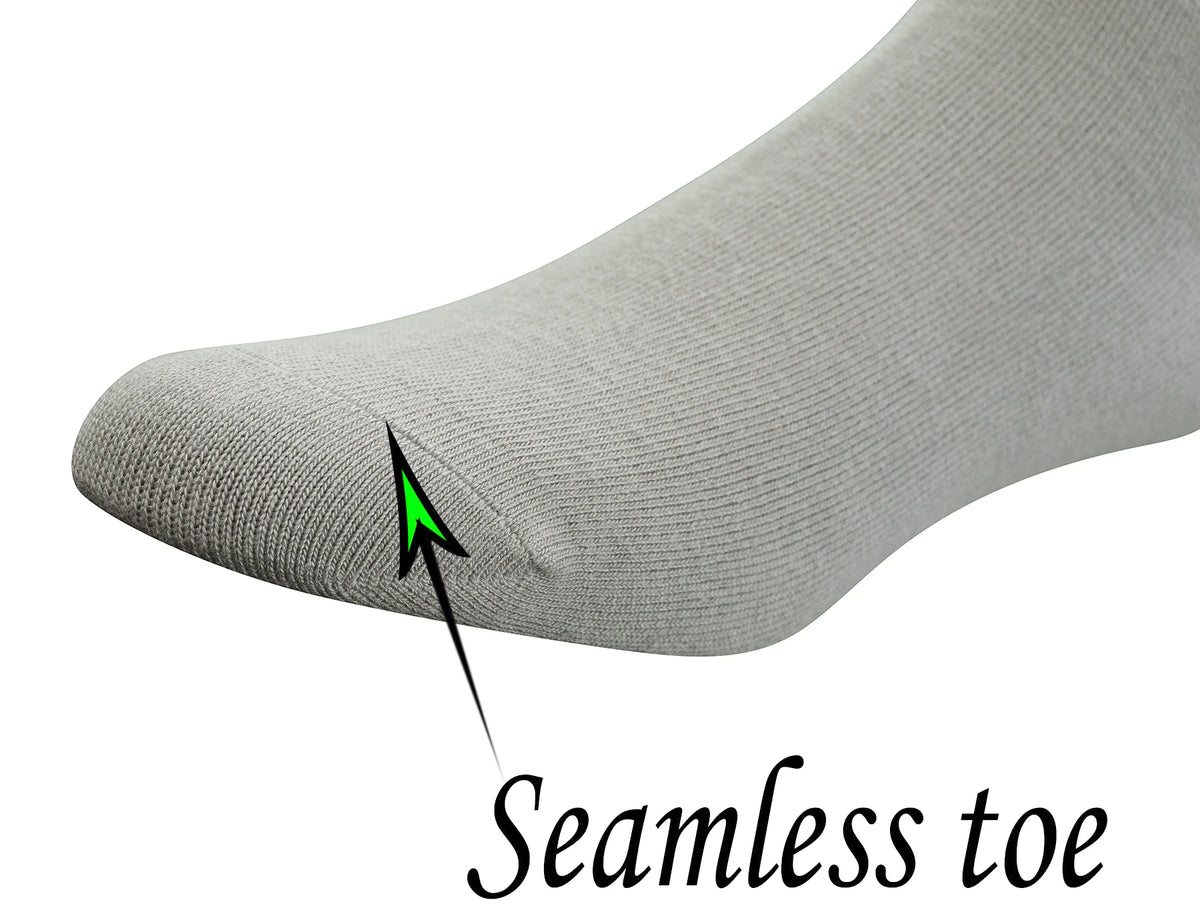 Men's Bamboo Diabetic Ankle Socks – 6 Pairs Seamless Toe Non-Binding Top Size 10-13