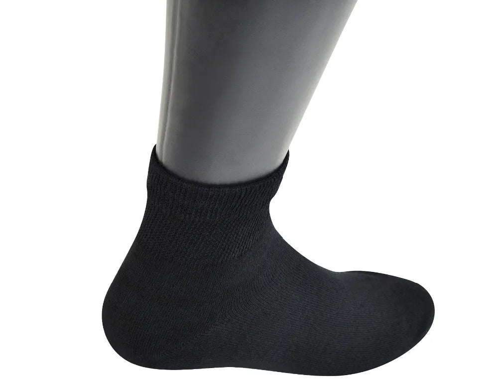 Yomandamor Men's Coolmax Ankle Diabetic Socks – Extra-Wide with Seamless Toe, 5 Pairs
