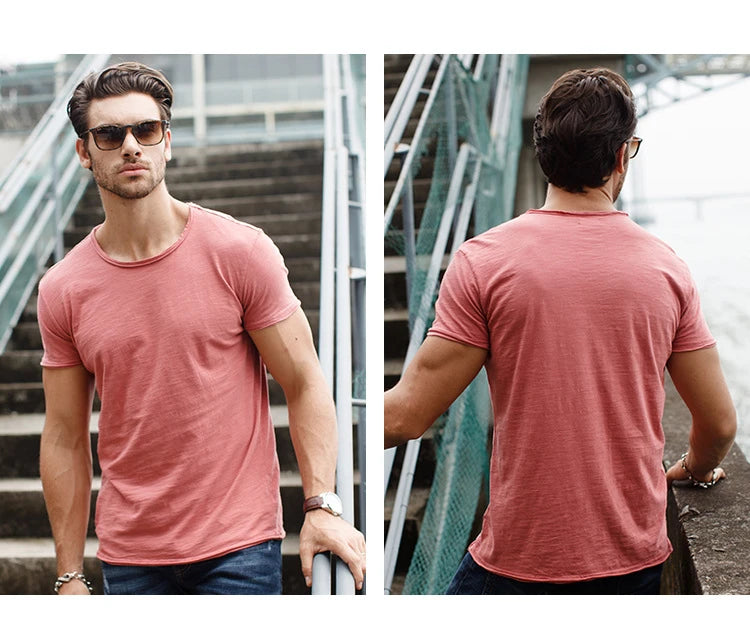 Men's 100% Cotton O-Neck Short Sleeve T-Shirt — Classic Crew Neck Essential
