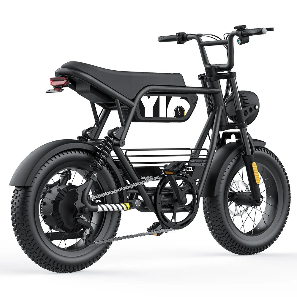 COSWHEEL Y16 1000W Fat Tire Electric Cargo Cruiser E-Bike — 48V 15Ah 16" Long Range (US Warehouse)