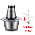 BioloMix 500W Electric Meat Grinder & Food Processor – 2L Stainless Steel, 2-Speed Chopper, Mincer & Slicer