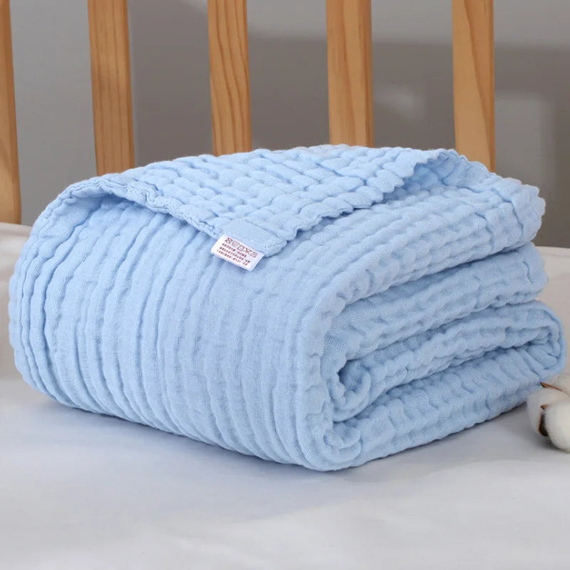 Baby Muslin Swaddle Blanket – Soft Cotton Newborn Wrap, Bath Towel & Stroller Cover, 105x105cm