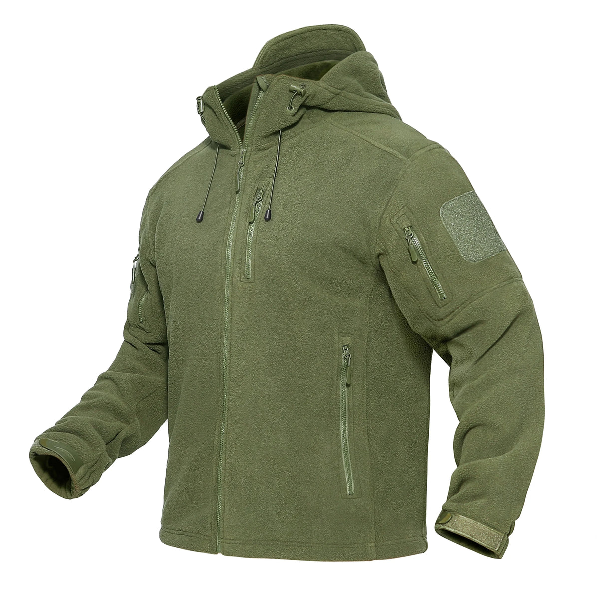TACVASEN Men's Hooded Fleece Jacket – Full-Zip Windproof Warm Work Coat for Outdoor & Office