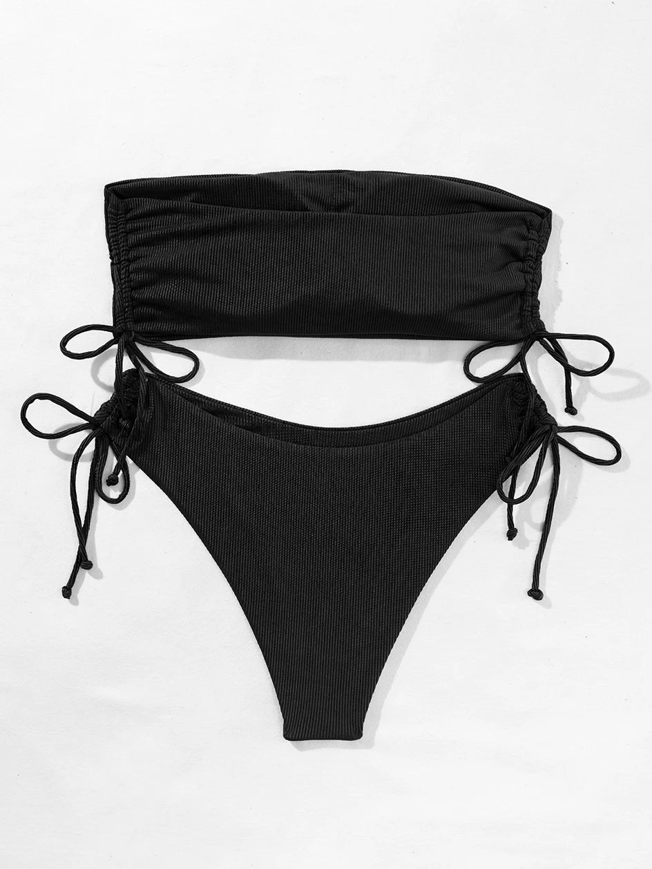 Bandeau High Waist Bikini Set — 2-Piece Women's Swimsuit