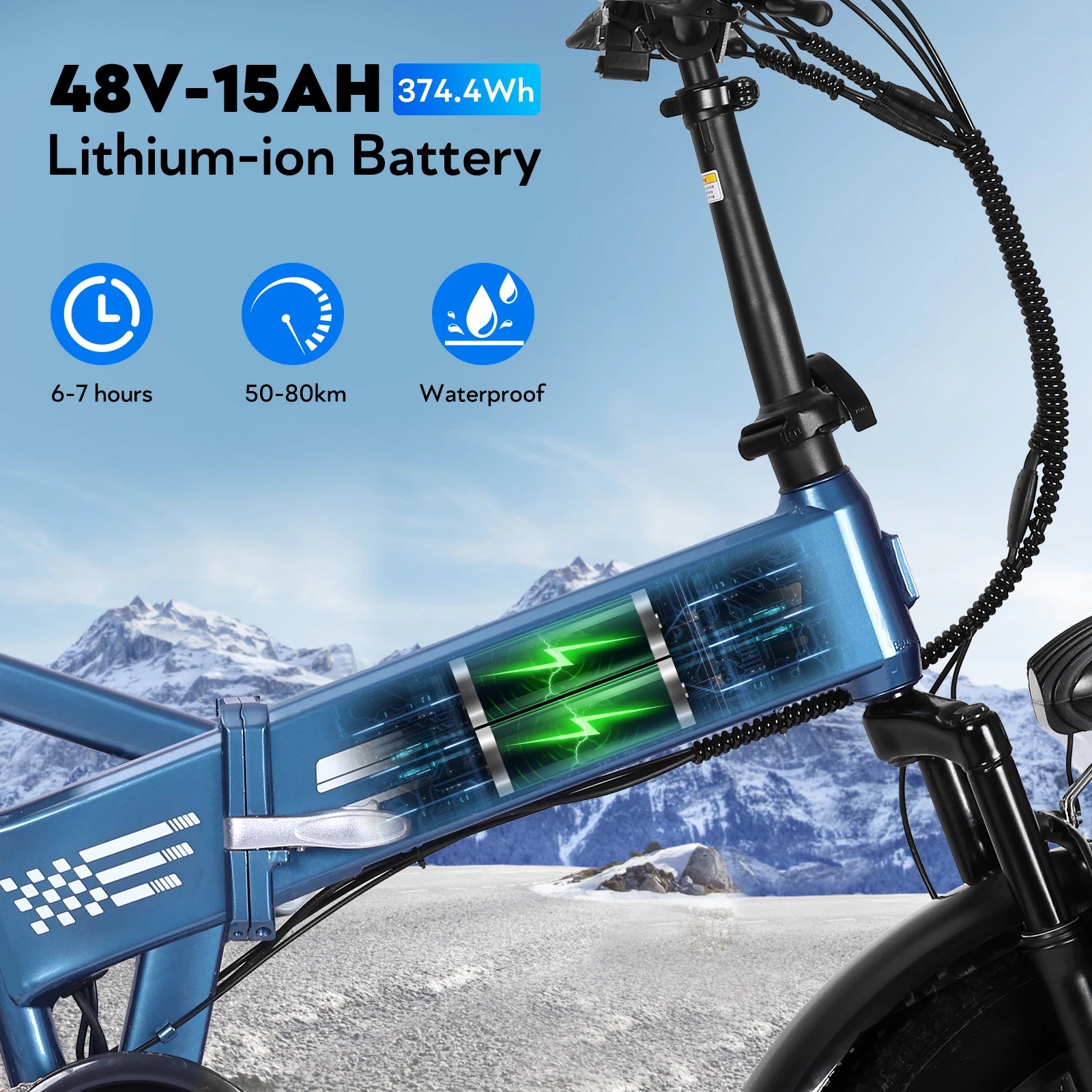 250W Folding Fat Tire Off-Road E-Bike — 48V 15Ah 20" City & Trail Electric Bicycle (EU Certified)
