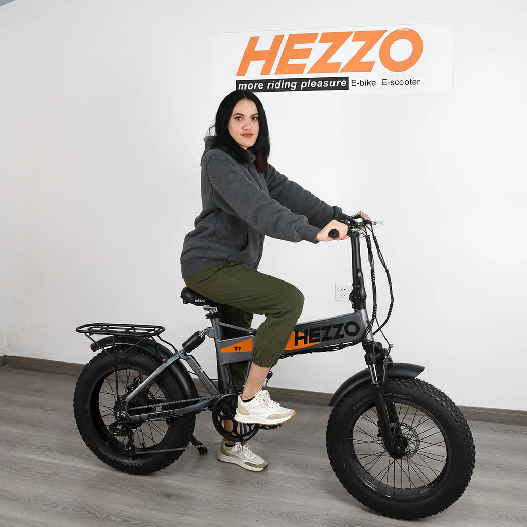 HEZZO T7 750W Full Suspension Folding Fat Tire E-Bike — 48V 15Ah 20" 7-Speed, 55-65km Range