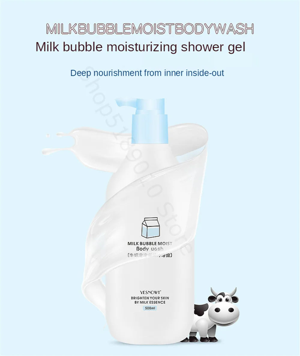 Fruit Fresh Moisturizing Bubble Body Wash 500ml – Peach & Milk Shower Gel for Soft, Bright Skin