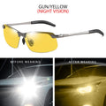 Half-Frame Photochromic Polarized Sunglasses | Vintage Metal Night Vision Driving Shades